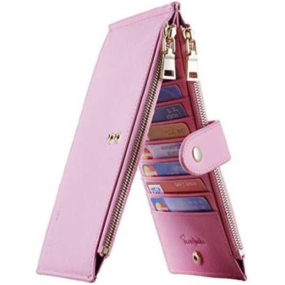 Valentines Day Women Wallet RFID Blocking Bifold Multi Card Wallet Zipper Pocket - Picture 2 of 5